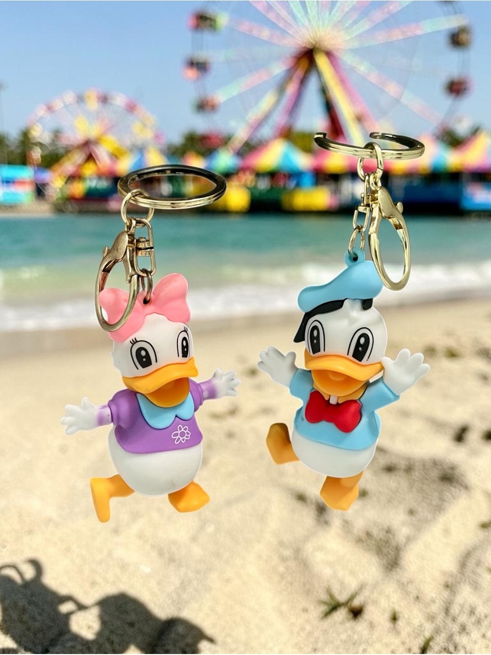 Pair of duck keychain bag charms